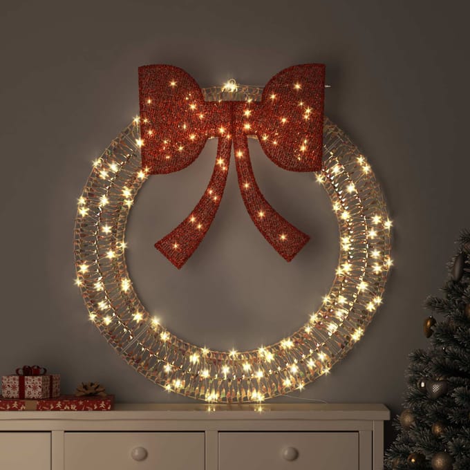 Couronne avec 150 LED Blanc Chaud 121 x 121 x 10 cm PET