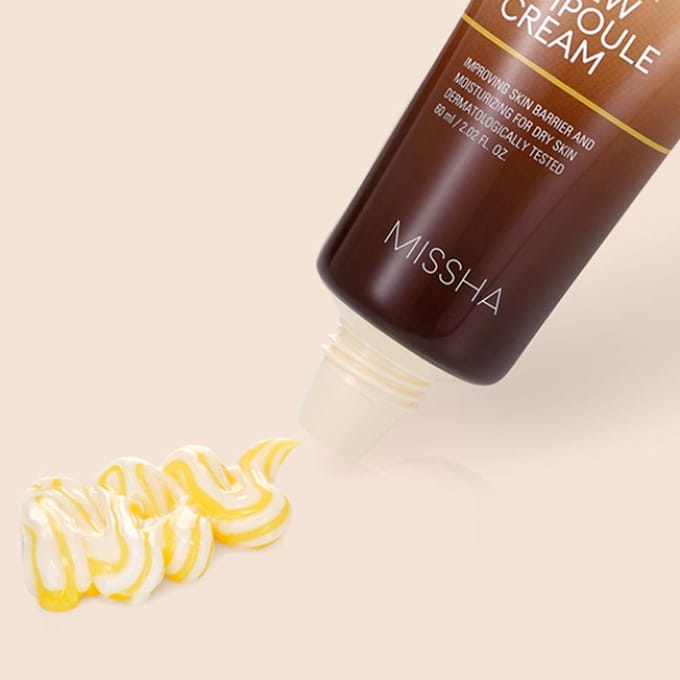 [MISSHA] Bee Pollen Renew Crème Ampoule 60ml 1pc + Sample Gifts beige