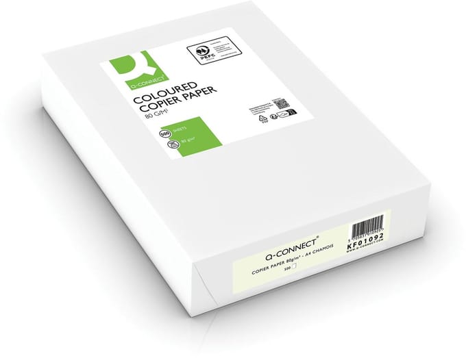 Q-CONNECT gekleurd kopieerpapier | A4 | 80g | pak van 500 vel | gems