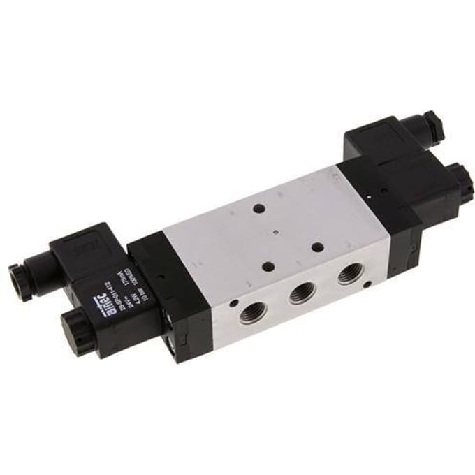 5/3 G1/4'' Middendruk Magneetventiel 230V AC 3-10bar/42-140psi Airtec