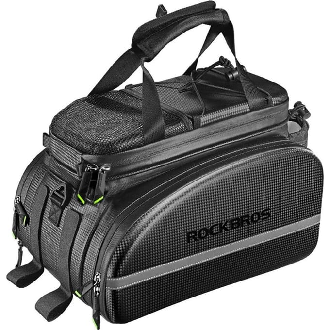 Sac de vélo avec poches dépliables pour le coffre 35 l - noir