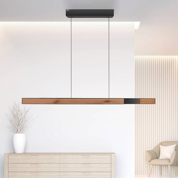 Neuhaus PURE - Hanglamp e-Lift + e-Slide L 120-200 cm zwart hout