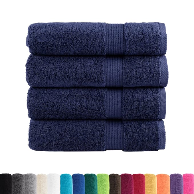 vidaXL - Badhanddoeken - SOLUND - 4 - st - 600 - g/m² - 70x140 - cm - marineblauw