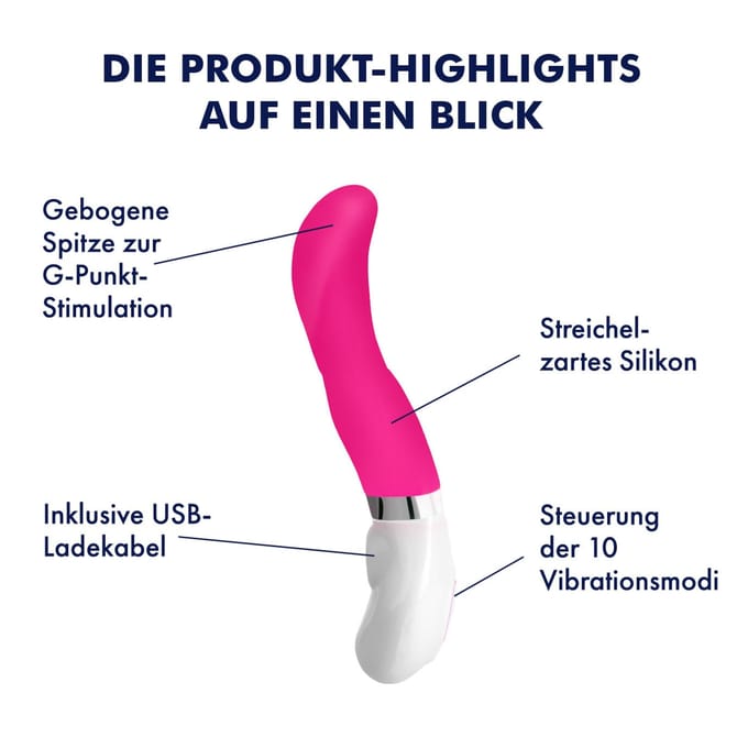 Oplaadbare  designvibrator van siliconen, 17,5 cm