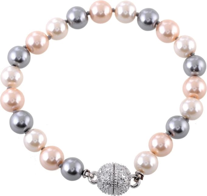 Behave - Armband - glasparels in nude tinten - feestelijk - 21 cm