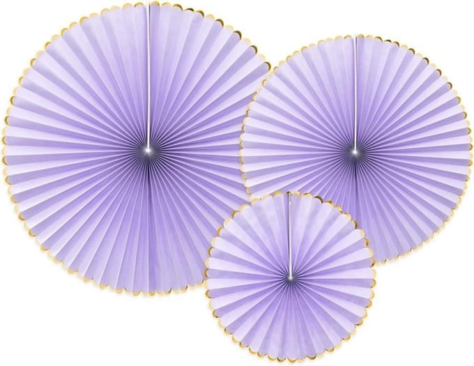 Partydeco - Honeycomb lila met gouden randje