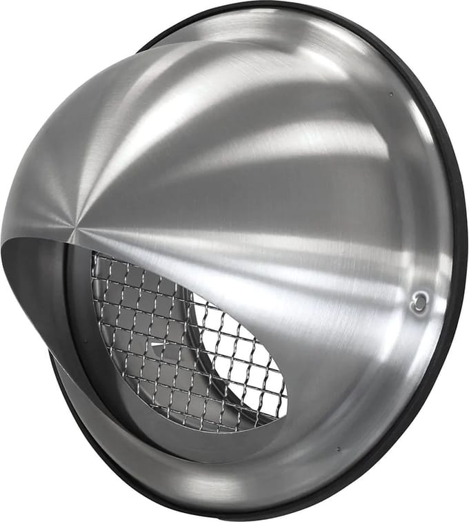 AIRACE RVS Bolrooster Ø200 mm met Grofmazig Gaas