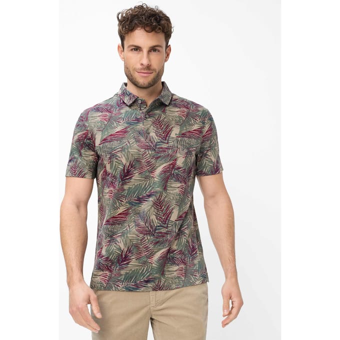 Brax Heren Poloshirt  Style PHILO light khaki Groen Khaki, groen - khaki, maat M