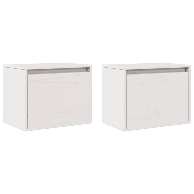 vidaXL - Wandkasten - 2 - st - 45x30x35 - cm - massief - grenenhout - wit