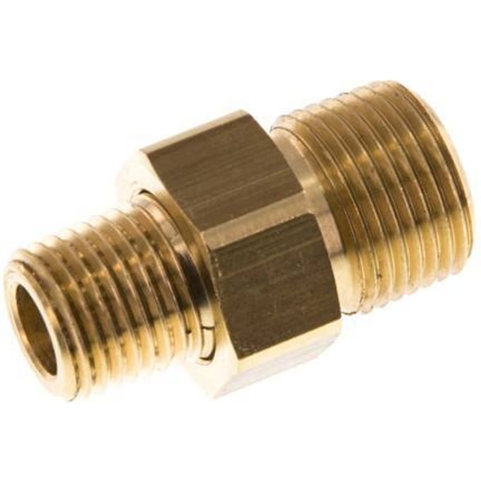 R 3/8'' x R 1/4'' Messing Borstnippel 3-delig met Conische afdichting 16 Bar [2 Stuks]