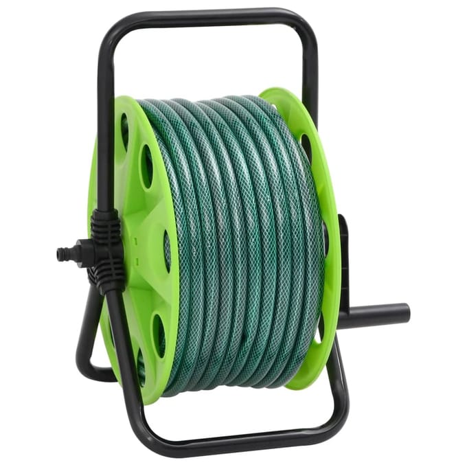 vidaXL - Slanghaspel - vrijstaand - met - 20 - m - slang - PVC - groen