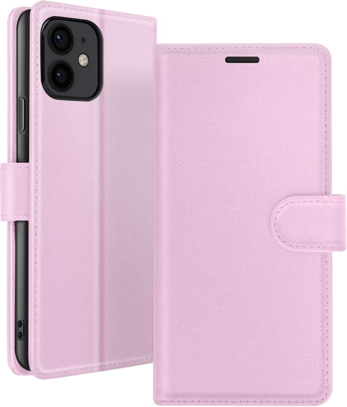 Zanae, Hoesje geschikt voor iPhone 12 mini - Wallet Case & Magneetsluiting, Roze