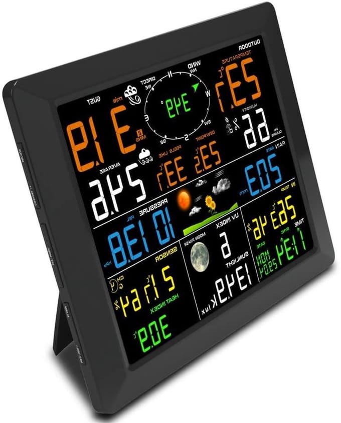 Weerstation Scherm - Weersvoorspeller Display - Binnen Weer Monitoren - Realtime Data Weergave - 49°C Max - One Color