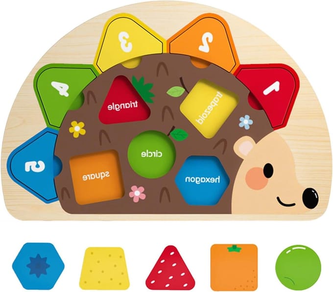 Educatief spel - Houten puzzel - Vormen leren - Hersenontwikkeling - 275 x 3 x 19 cm - Multicolor
