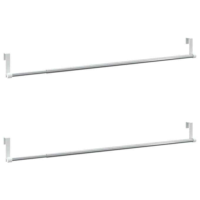 vidaXL - Gordijnrails - 2 - st - 60-105 - cm - aluminium - wit - en - zilverkleurig