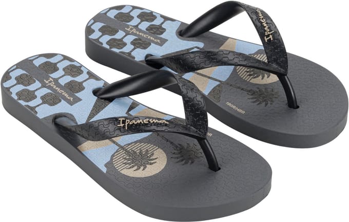 Ipanema Classic Kids Unisex Junior Slippers - Grey/Black