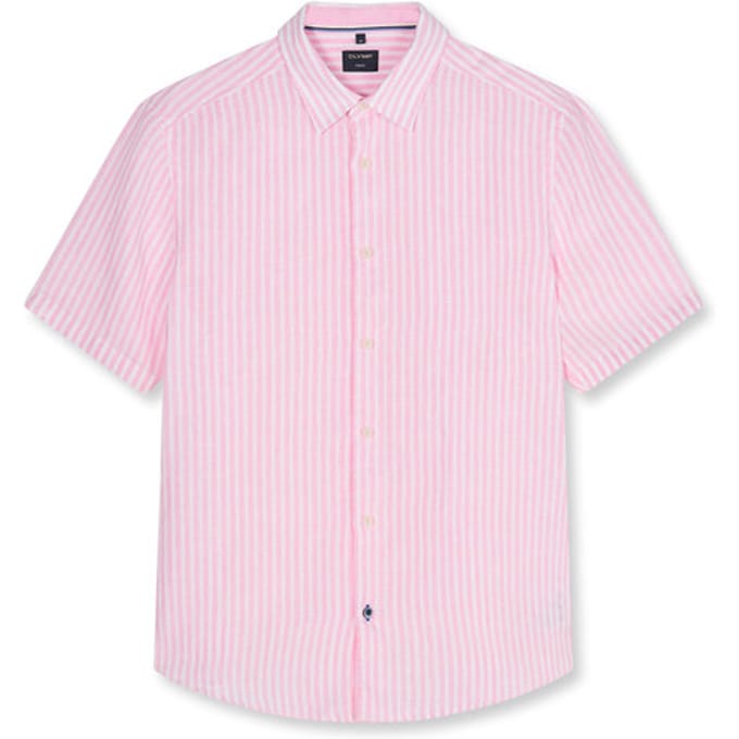 OLYMP Casual Overhemd, Regular Fit, Kent, Oudroze