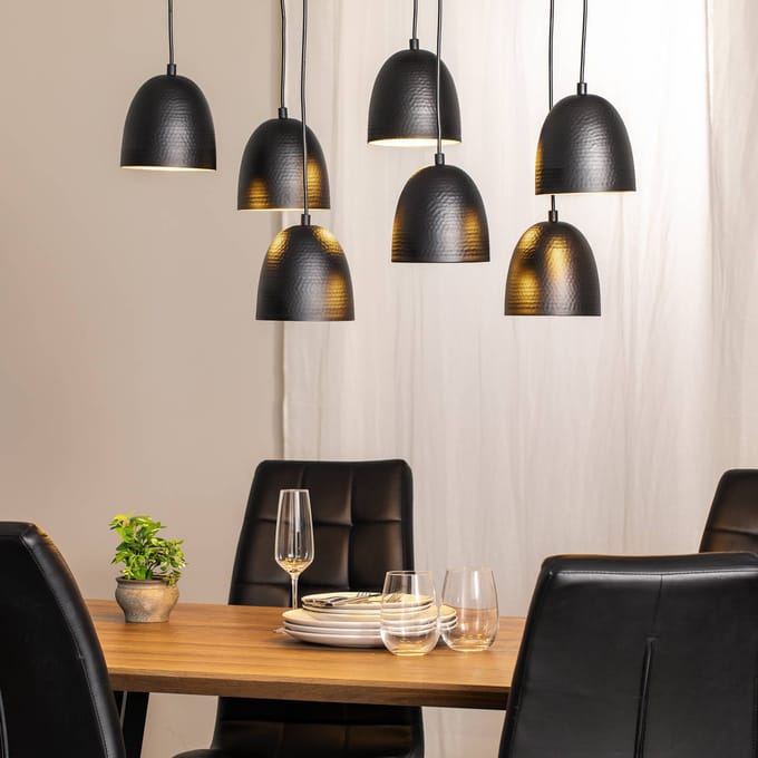 Opviq Tattoo 6181 hanglamp, zwart, metaal, 7-lamps
