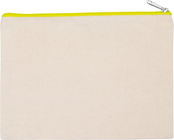 Kimood Tasje van canvaskatoen - groot model KI0722 - Natural / Fluorescent Yellow - One size