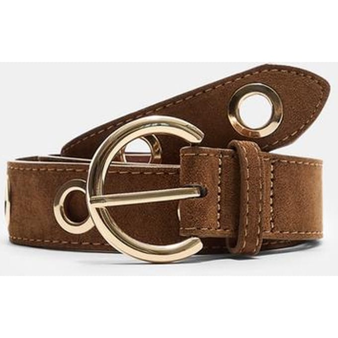 Stradivarius Riem met metalen oogjes  Bruin 90