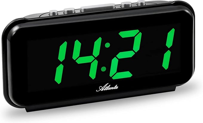 Digitale Wekker met Extra Grote Groene LED Display, 3 Alarmen en Nachtdimming