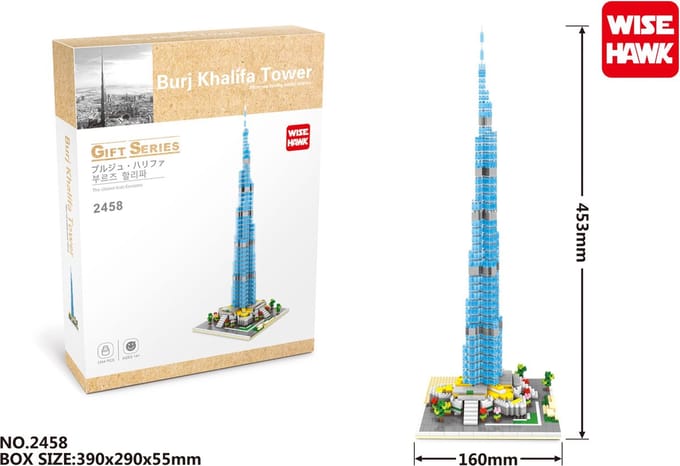 Mini Blocks - Wise Hawk - Burj Khalifa Tower - 1244 pcs
