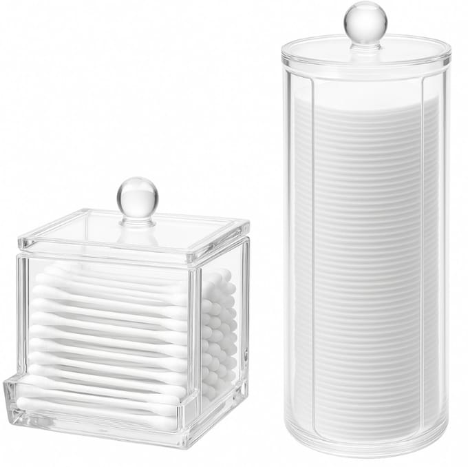 Wattenstaafjes houder - Wattenschijfjeshouder - Set van 2 organizers - Make up Organizer - Organizer