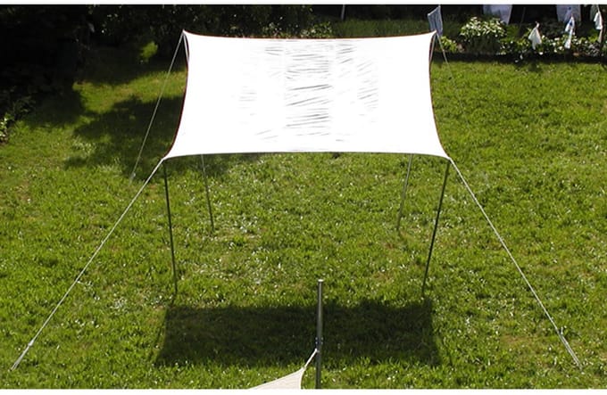 Eduplay zonnedoek waterafstotend 5x5m cream white polyester.