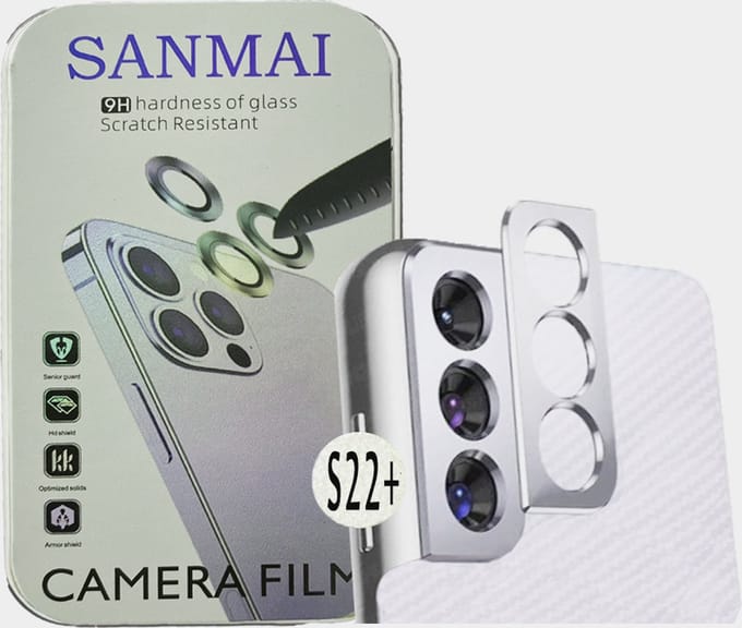 Metalen Camera Lens Protector Voor Samsung Galaxy S22 Plus Aluminium Camera Cover Frame Zilver 2STUKS