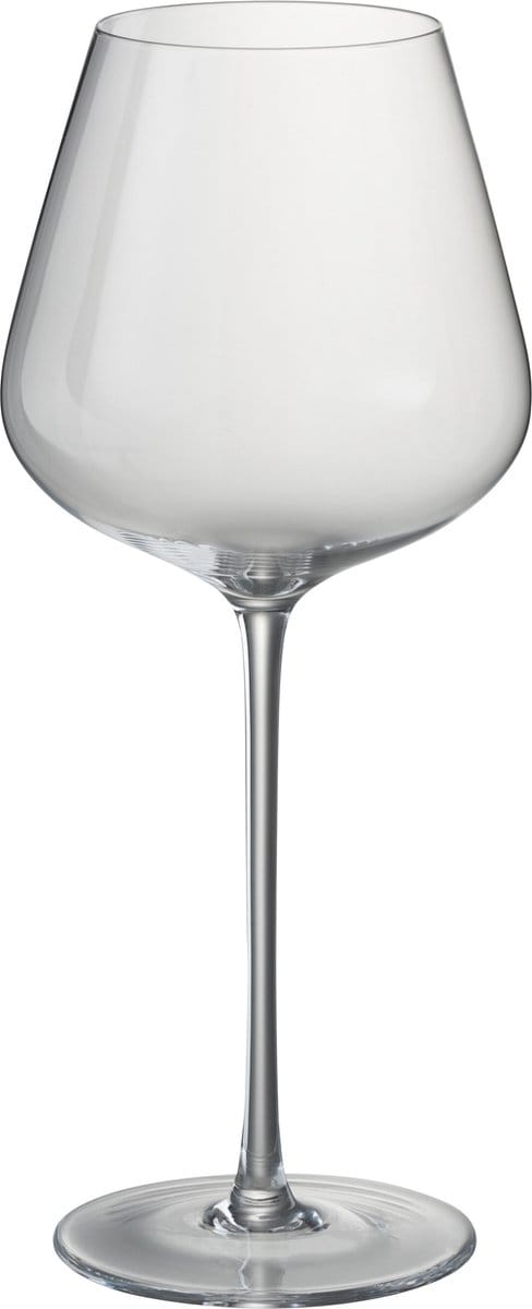 J-Line glas rode wijn Breed - kristalglas - transparant - 6 stuks