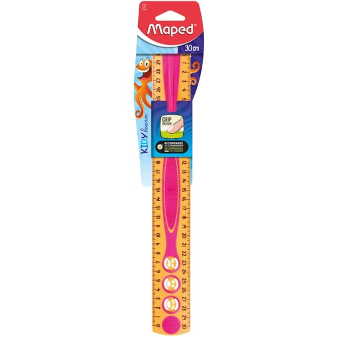1x Liniaal maped kidygrip 30 cm (Keuze kleur niet mogelijk)