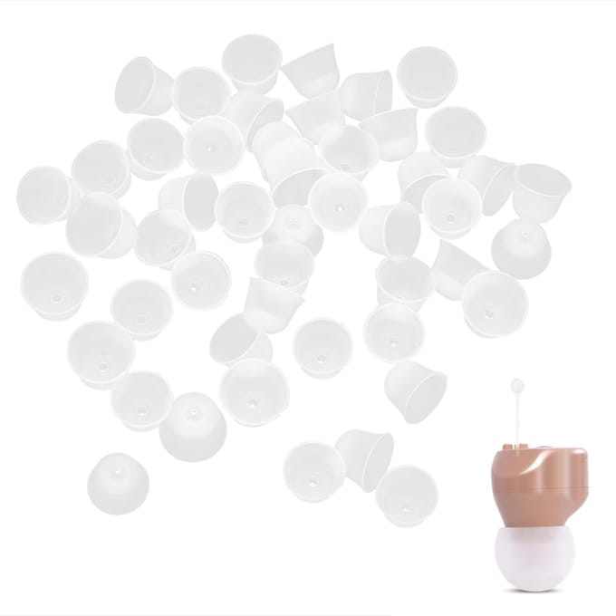 50pcs Bouchons d'oreille en silicone Réduction du bruit Réutilisables Protection auditive Imperméables Bouchons d'oreille L M white