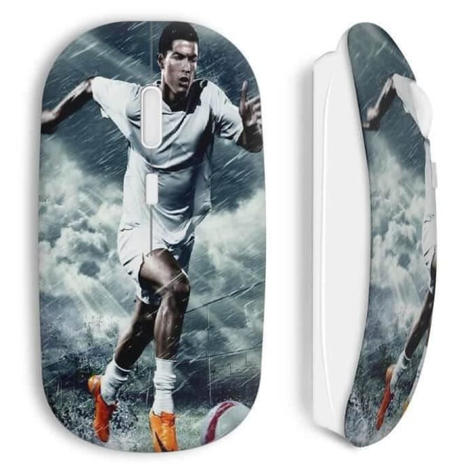 Souris Sans Fil - Cristiano Ronaldo - Football - USB - Compatible Mac et PC - Blanc