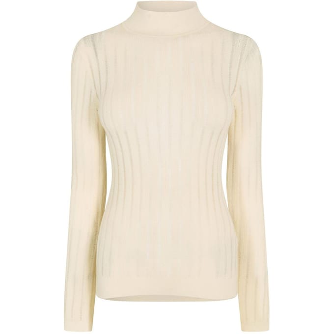 Boss Dames/Dames Mock Neck Slim Sweater Top met lange mouwen (Wit)