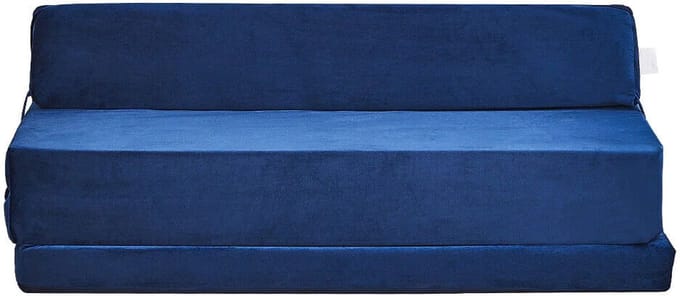 Opvouwbaar Matras met Hoofdkussen - Donkerblauw - Wasbare Hoes - 200x120x10 cm - Polyether Vulling