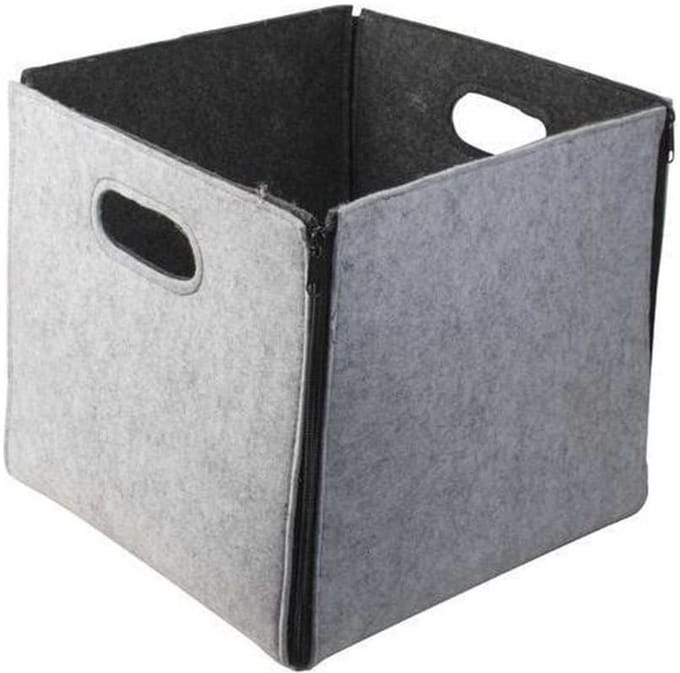 Gusta Opbergbox -Opbergmand - Vilt met ritsen - 30cm - Grijs