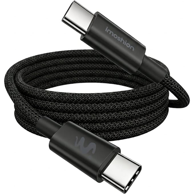 imoshion Braided USB-C naar USB-C kabel 100W - 1 meter - Zwart