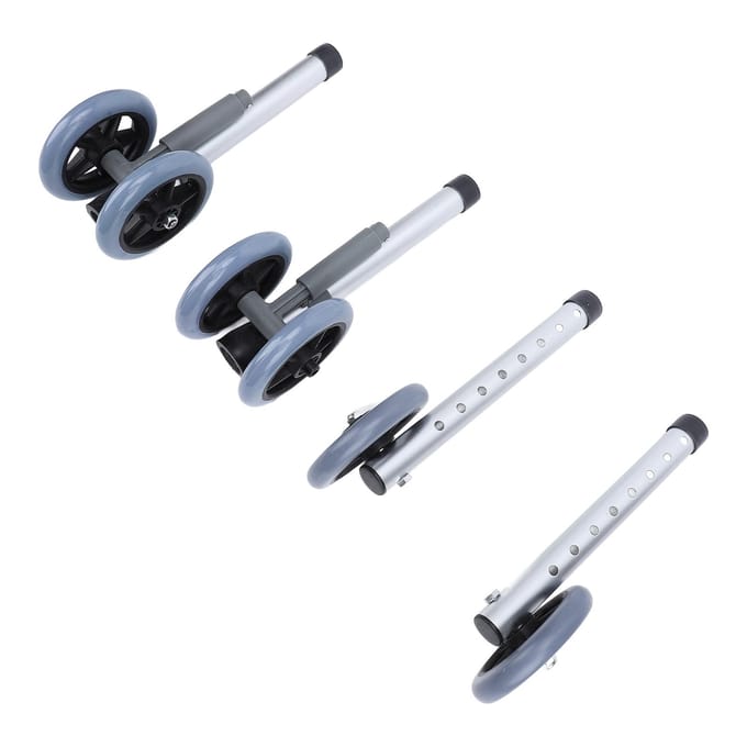 Loopwielen Vervangingsonderdelen Wielen met Rem Set Mobiliteitshulpmiddel Apparatuur voor Ouderen gray
