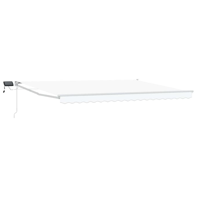 vidaXL - Handbediende - luifel - met - LED's - Wit - 4 - × - 3 - m