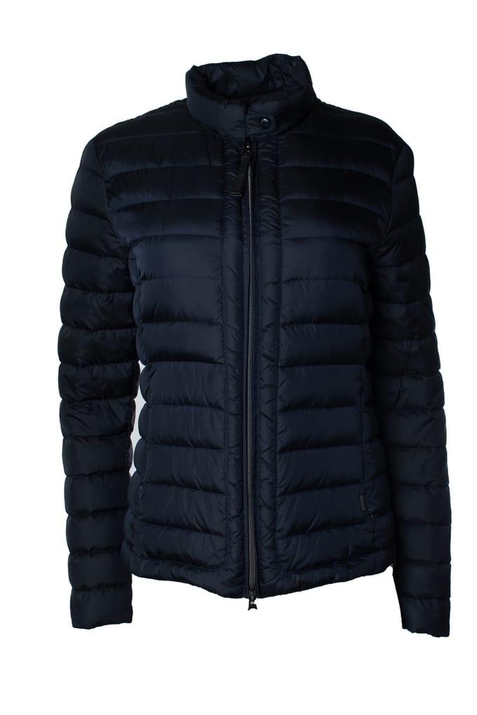 Woolrich, blauwe gewatteerde lichtgewicht jas