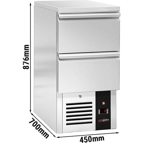 GGM Gastro Kühltisch PREMIUM - 450x700mm - 2 Schubladen Zilver