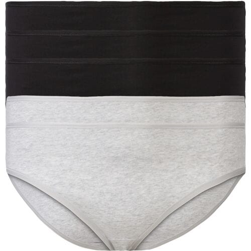 ESMARA 5 dames slips (Zwart/grijs, XL (48/50))