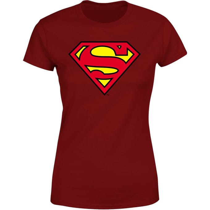 Official Superman Shield Women's T-Shirt - Burgundy - M