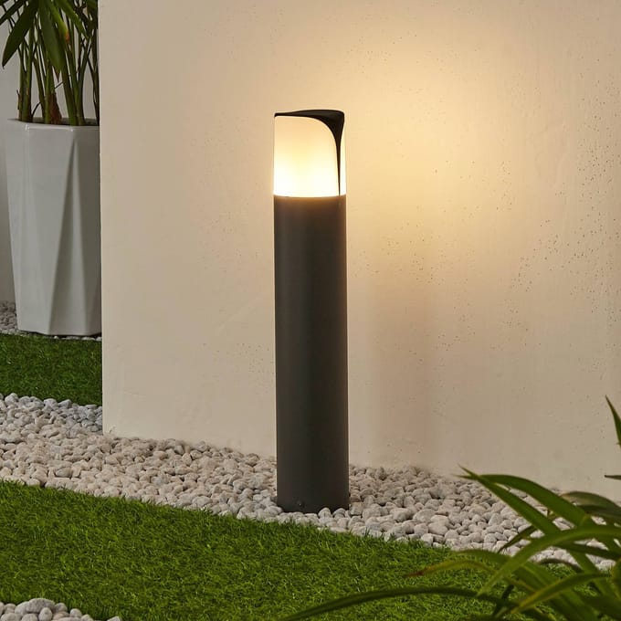 Lucande - Sokkellamp - 1licht - Aluminium, polycarbonaat - H: 50 cm - E27 - antraciet, wit