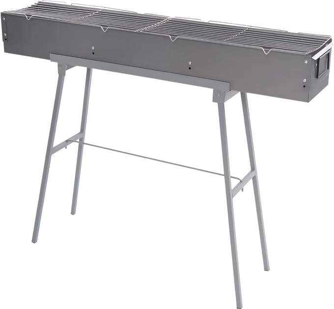 BBQ-grill - Voor camping - Draagbare, opvouwbare houtskoolgrill - Grijs - 100*18*13cm