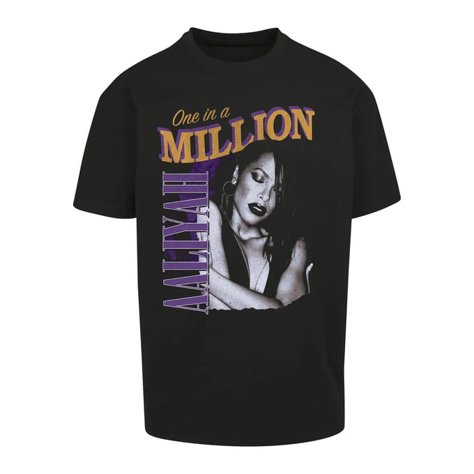 Mister Tee - Aaliyah One In A Million Oversize Heren Tshirt - XS - Zwart