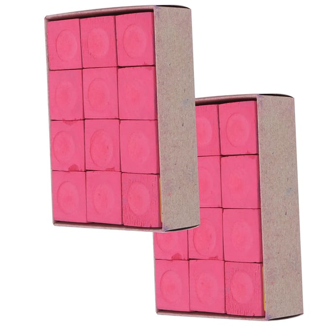24 stuks NoSlip Keutopkrijt Biljart Pool Keu Droog Krijt Accessoire Keu Krijt(Rood ) pink