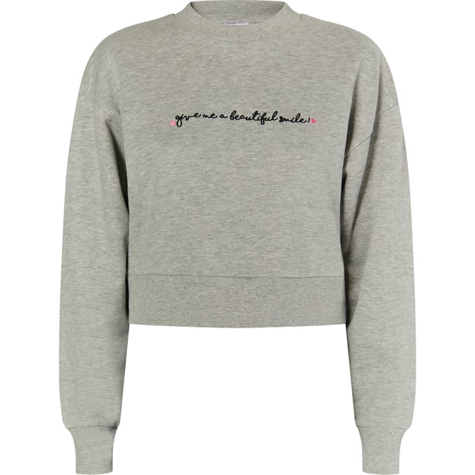 Mymo Cropped sweatshirt Dames grijs melange