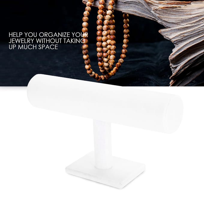 Sieraden T-Bar Standaard Show Houder Horloge Armband Display Organizer Rek Houder white