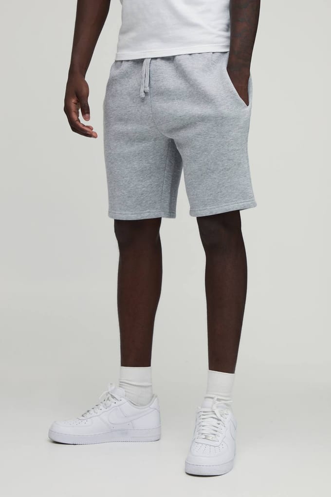 Essential Slim Fit Jersey Short | Grey Marl | Size XL